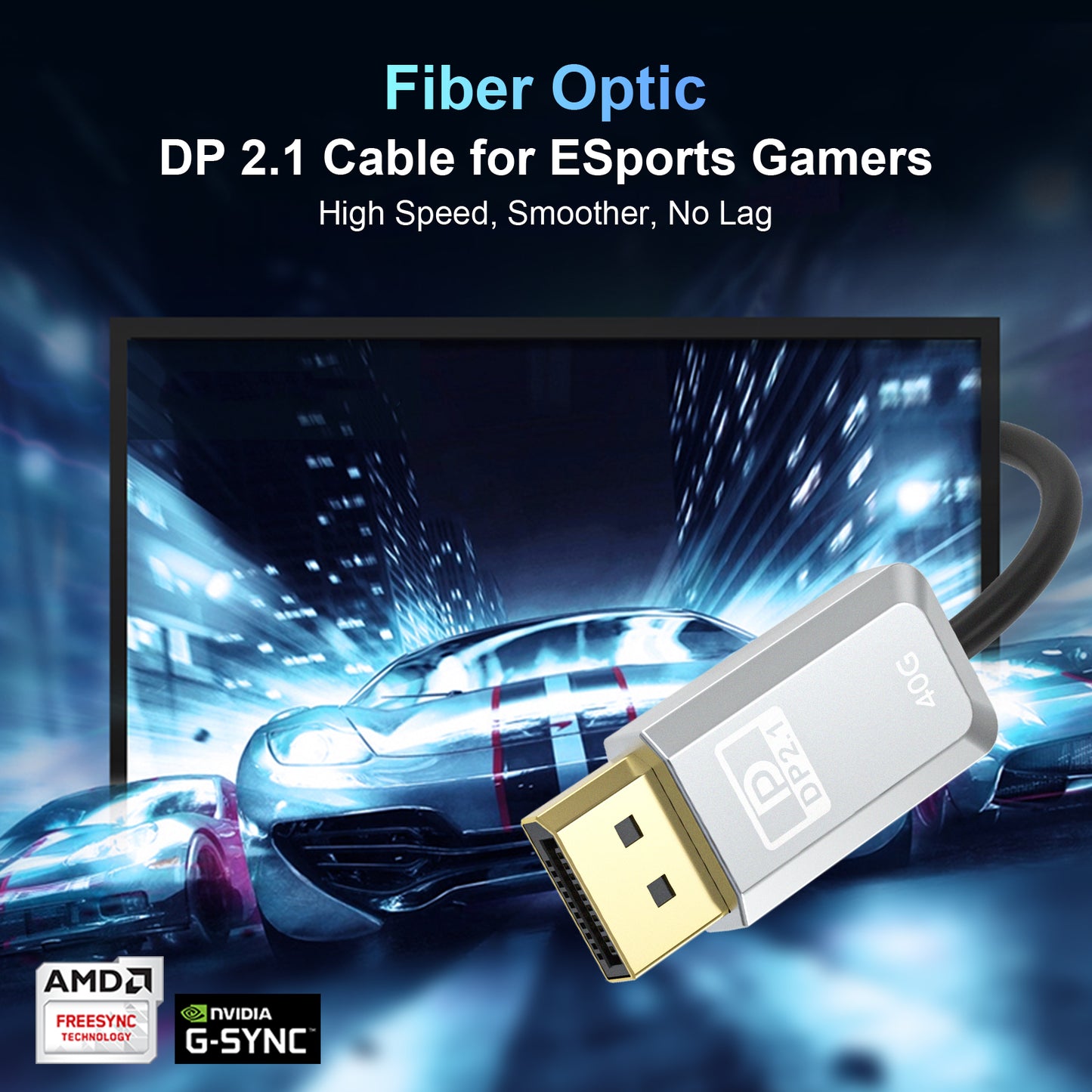 16K Fiber Optic DisplayPort 2.1 Cable