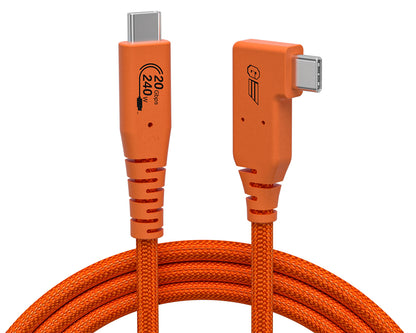 Right Angle USB C Tethering Cable for Fast Transfer and Connection Between Camera and Computer