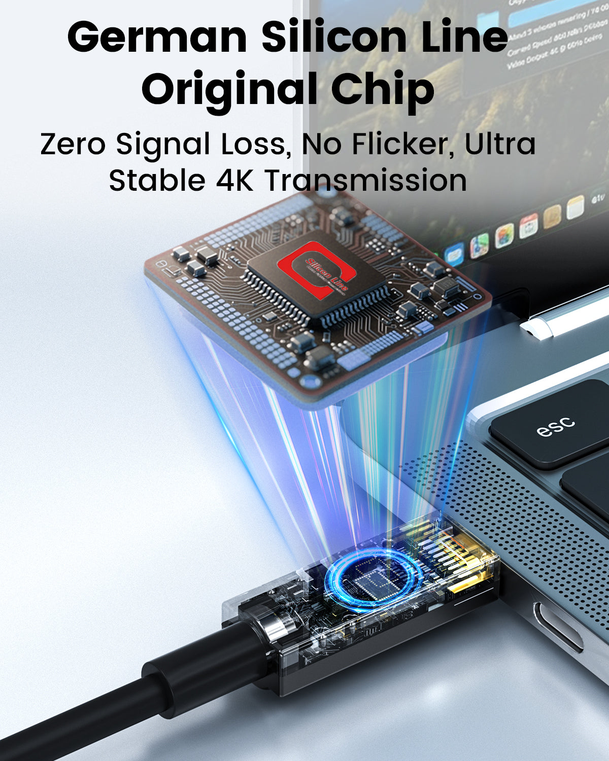 USB C Fiber Optic Cable Full-Featured, 10Gbps, 4K@60Hz Video, PD 60W, DP 1.4 Alt Mode USB 3.2 Active Optical Cable