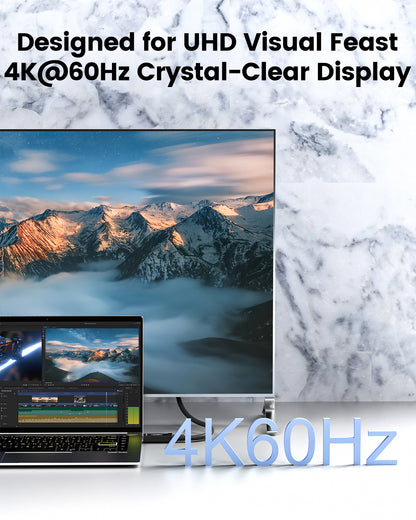 USB C Fiber Optic Cable Full-Featured, 10Gbps, 4K@60Hz Video, PD 60W, DP 1.4 Alt Mode USB 3.2 Active Optical Cable